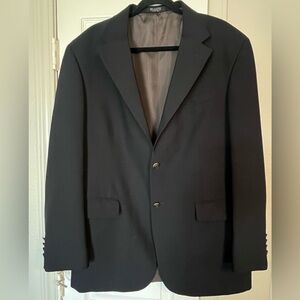 Oscar de La Renta 2 Button Wool Blazer Sport Coat Dinner Jacket Men's Black 44R